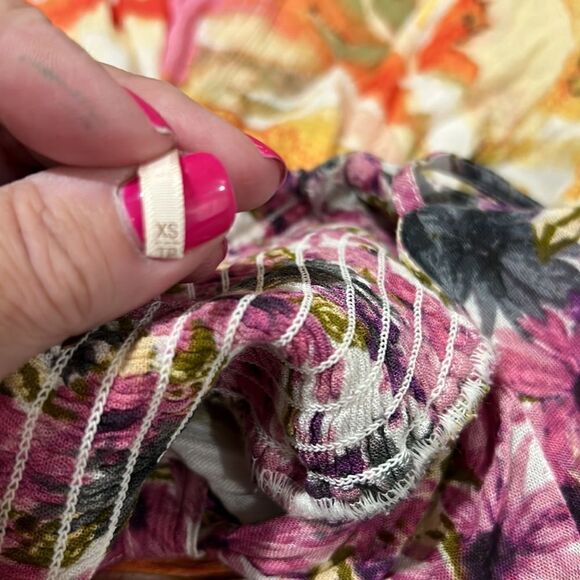 Free People floral spaghetti strap romper EUC size XS - Picture 11 of 12
